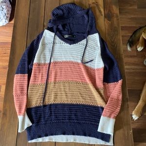 Hooded knit sweater